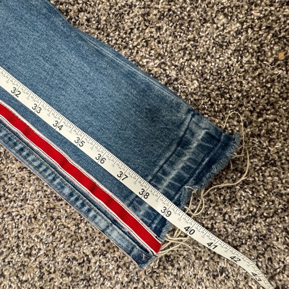 REVICE “Ruby Tuesday” Jeans With Red Racer Stripe with Frayed Hem 24 - Picture 9 of 9